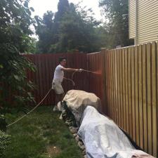 FP - Residential Exterior Cedar Fence Painting on Druid Hill Dr in Parsippany, NJ 1